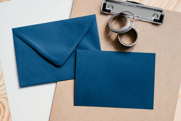 Dark Blue Card Arrangement With Washi Tape