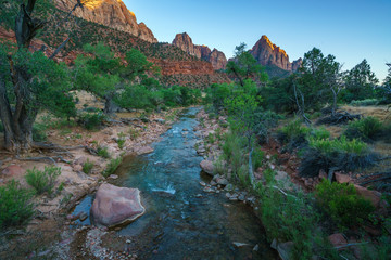 the watchman from parus trail in zion national park, usa