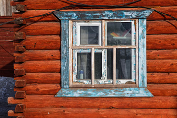 A wooden window in Khatgal