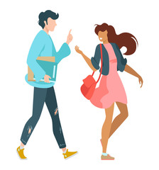 Friends together, young people taking selfie in phone for instagram or social media vector illustration isolated on white. Friendly man and women, girls, guys, boy. Friendship and relationship.