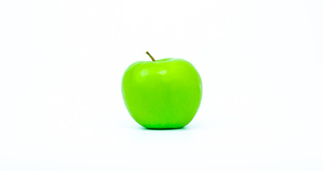 Green apple on white background