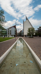 View of a modern and sustainable neighborhood, Trento