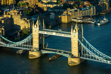 Lodon Bridge and the Thames River in England