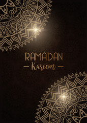 eid mubarak card with mandalas frames decoration