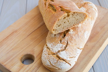 Tasty freshly crafted bread stick for a good breakfast