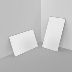 Blank white 3d visiting card template 3d render illustration for mock up and design presentation.