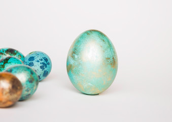 Easter eggs on a white background. happy Easter
