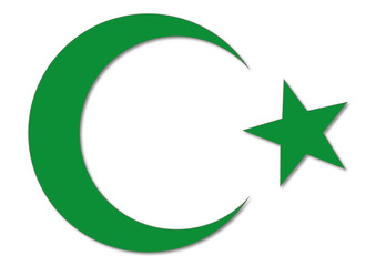 Symbol des Islams, Halbmond und Stern, grün