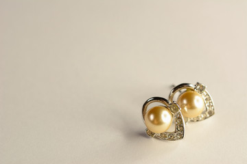 Old Pearl earrings with diamonds