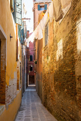 Deserted alley in the old district of Venice