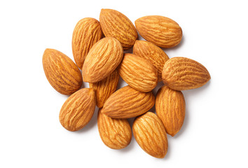 Almonds, isolated on white background