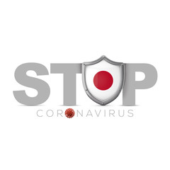 Japan protective shield. Stop coronavius concept. 3D Render