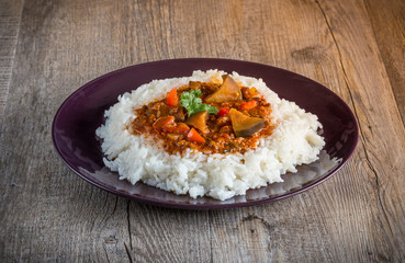 riz et légumes cusinés