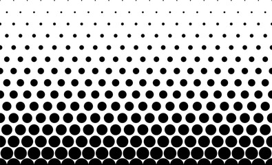Seamless halftone vector background.Short fade out. 15 figures in height.