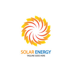 Sun solar energy logo design template. solar tech logo designsv