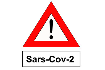 Corona Virus Warnschild