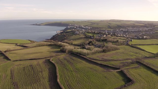 The Cornish Coastline in the UK and Beautiful Town of Mevagissey