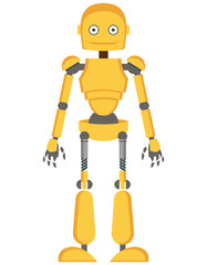 Robot in cartoon style. Vector illustration isolated on white background.