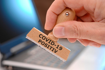 Stempel mit COVID-19 Virus