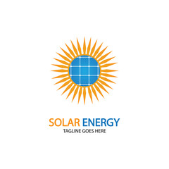 Sun solar energy logo design template. solar tech logo designsv