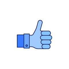 blue thumb up hand icon