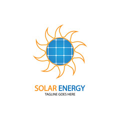 Sun solar energy logo design template. solar tech logo designsv