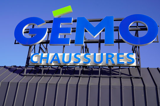 Gemo chaussures logo store shoes sign shop shoe brand French group Eram  fashion distribution clothing Stock Photo | Adobe Stock
