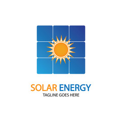 Sun solar energy logo design template. solar tech logo designsv