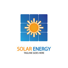 Sun solar energy logo design template. solar tech logo designsv