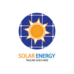 Sun solar energy logo design template. solar tech logo designsv