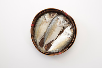 Thai mackerel fish steamed on basket