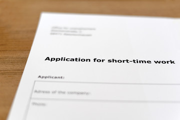 Short-time work application form in english