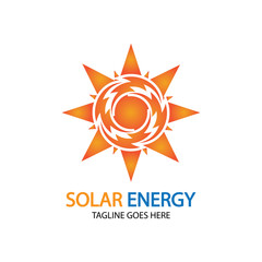 Sun solar energy logo design template. solar tech logo designsv