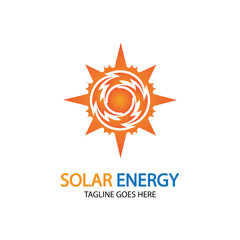 Sun solar energy logo design template. solar tech logo designsv