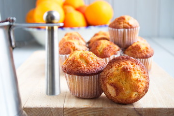 Delicious homemade muffins freshly made to take with a hot coffee