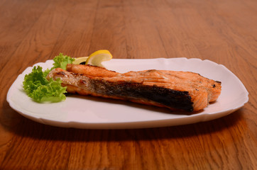 Fried king mackerel fish.