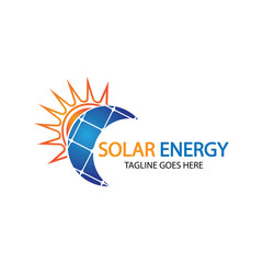 Sun solar energy logo design template. solar tech logo designsv