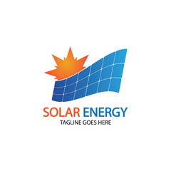 Fototapeta na wymiar Sun solar energy logo design template. solar tech logo designsv