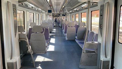 empty wagon of a commuter train