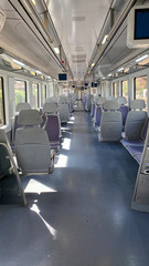 Naklejka premium empty wagon of a commuter train