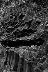 Basalt Säulen Felsen Reynisfjara Beach schwarzer Strand Island  Sehenswürdigkeit Ringstraße Südküste Black 