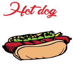 Vector illustration of hot dog