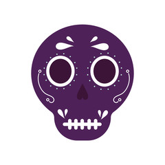 Mexican skull flat style icon vector design