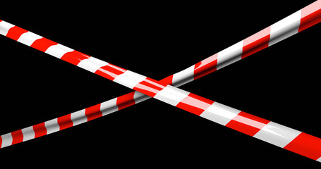 Striped protective tape.