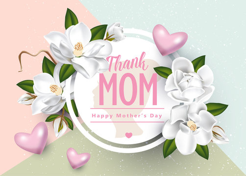 Happy Mother's Day with beautiful flower blossoms.