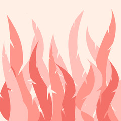 Fototapeta na wymiar Pink seaweed. Vector flat illustration.