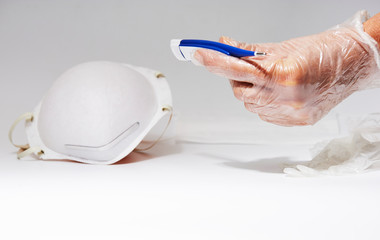 still life of a dust mask, on a white background