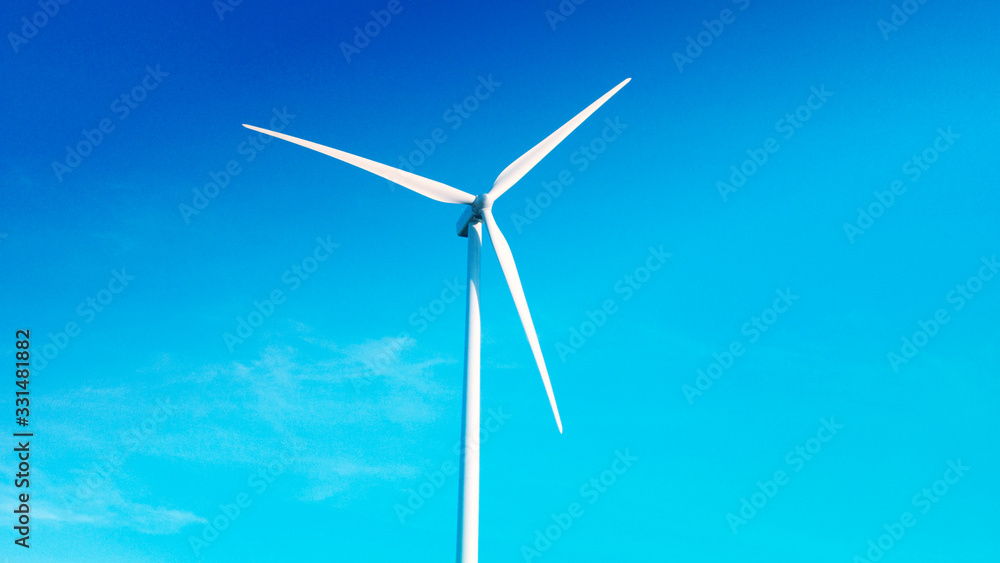 Wall mural wind energy wind turbines and blue sky