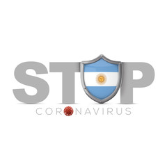 Argentina protective shield. Stop coronavius concept. 3D Render
