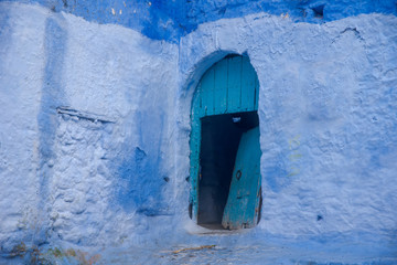 bonita calle de la ciudad de Chefchaouen en Marruecos